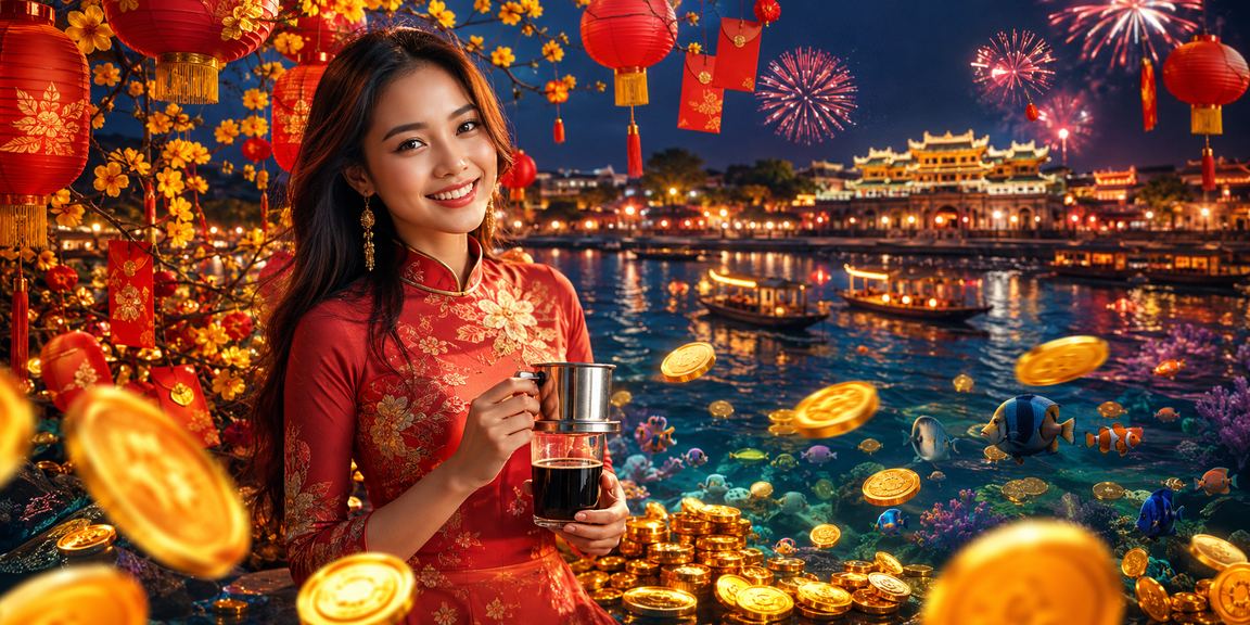 Người dùng tại Huế mở phong bì đỏ nhận thưởng trực tuyến bên ly cà phê sáng